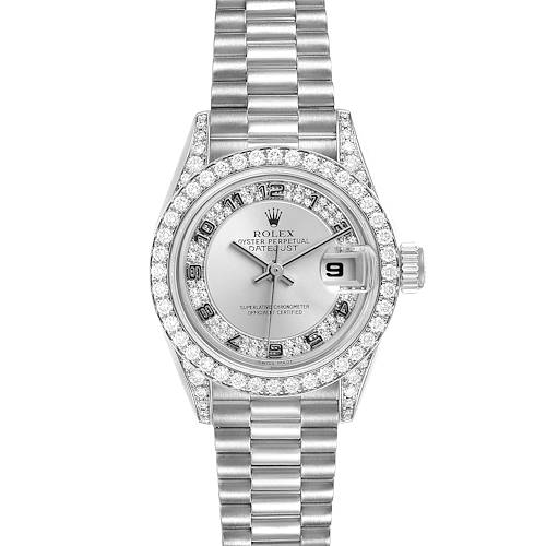 Photo of Rolex President White Gold Myriad Diamond Dial Ladies Watch 69159 Box Papers