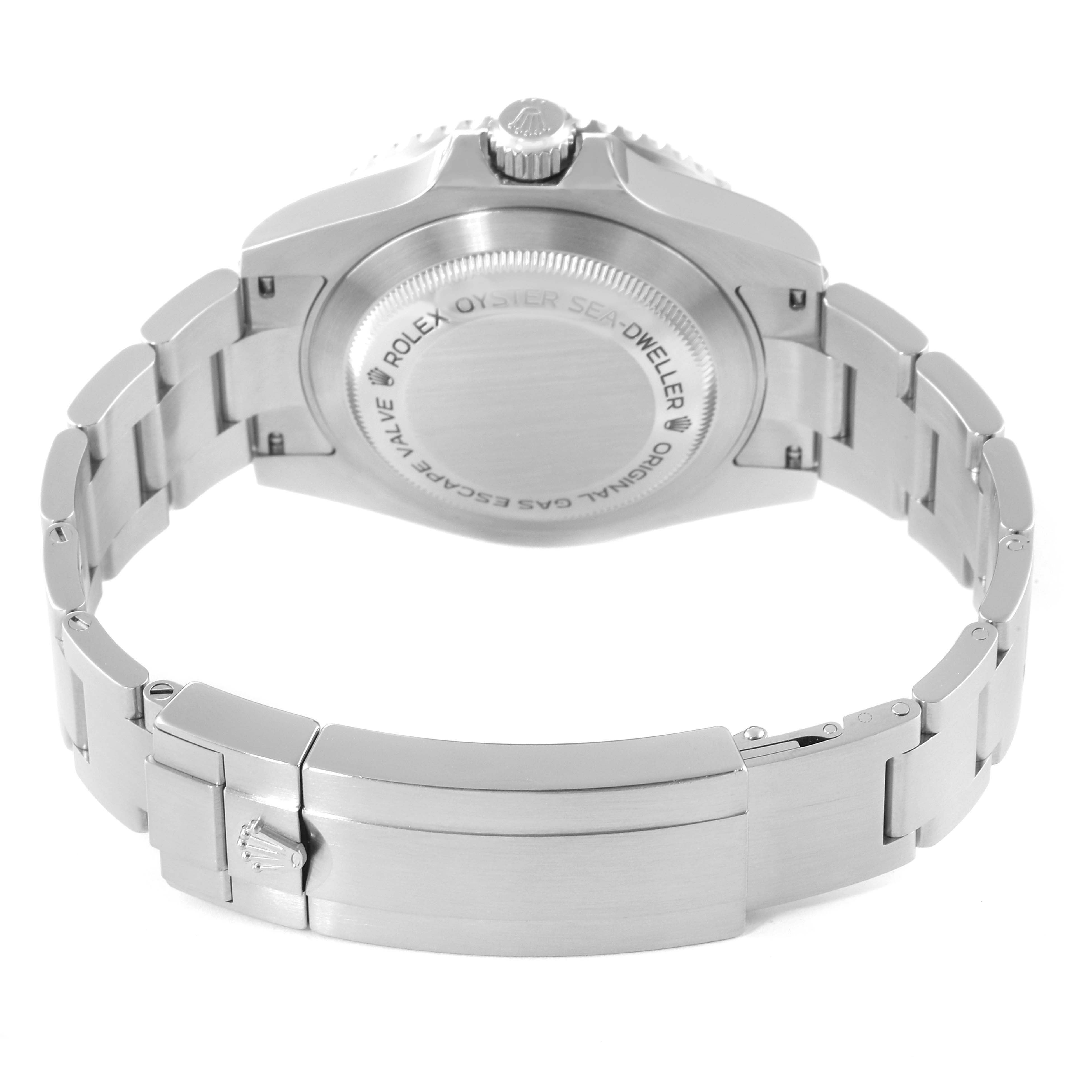 The image shows the back case and the clasp of the Rolex Sea-Dweller 116600 Men's Stainless Steel Black Dial 116600 Men's Stainless Steel Black Dial watch from a rear angle.