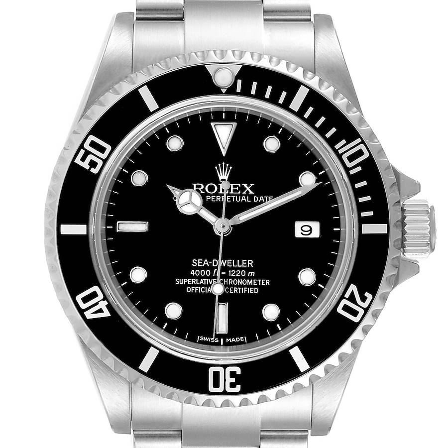 Rolex Seadweller Black Dial Steel Mens Watch 16600 Box Papers SwissWatchExpo