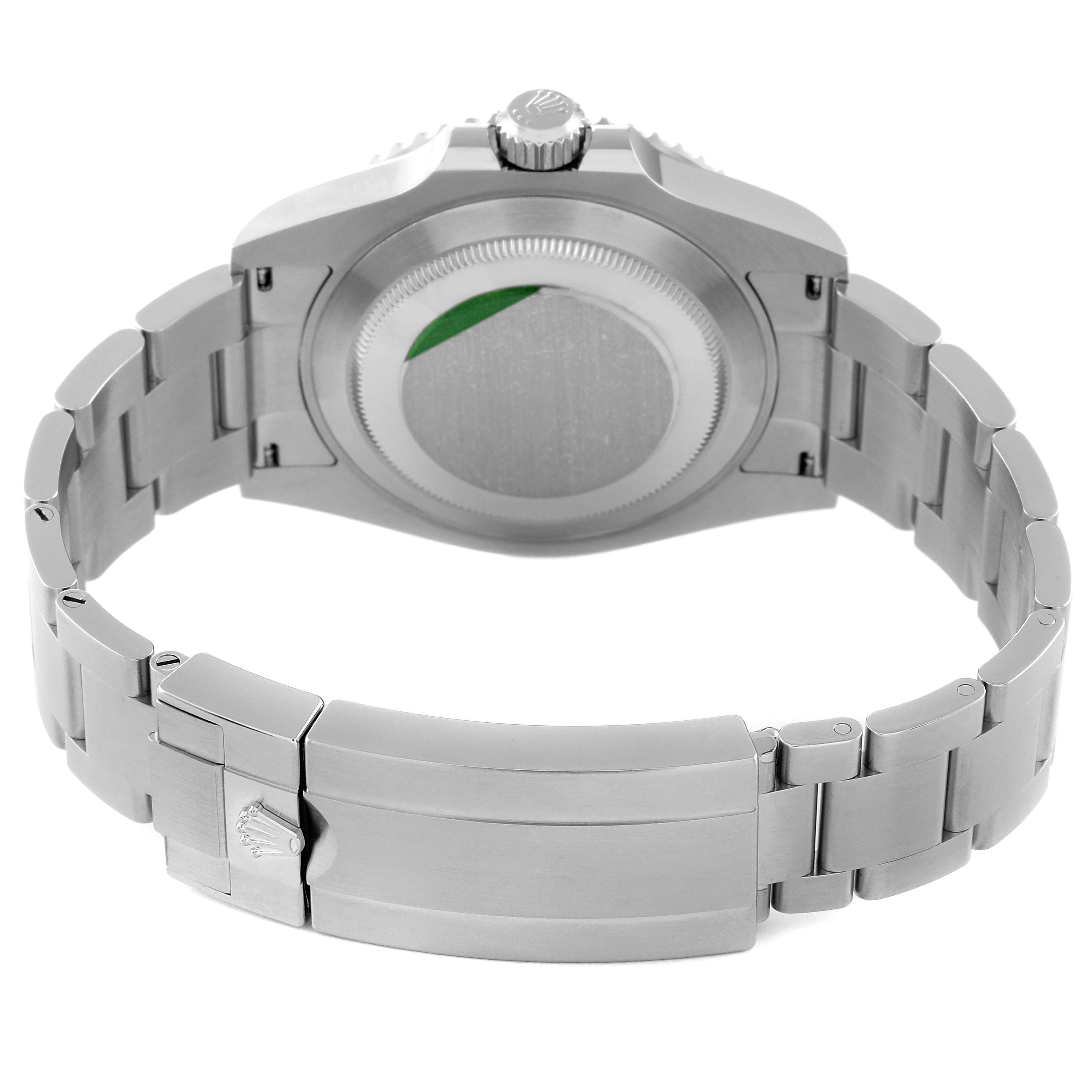 This image shows the back and bracelet of a Rolex Submariner 124060 Men's Stainless Steel Black Dial 124060 Men's Stainless Steel Black Dial watch, viewed from a rear angle.