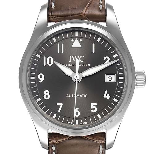 Photo of IWC Pilot Slate Dial Brown Strap Steel Unisex Watch IW324001
