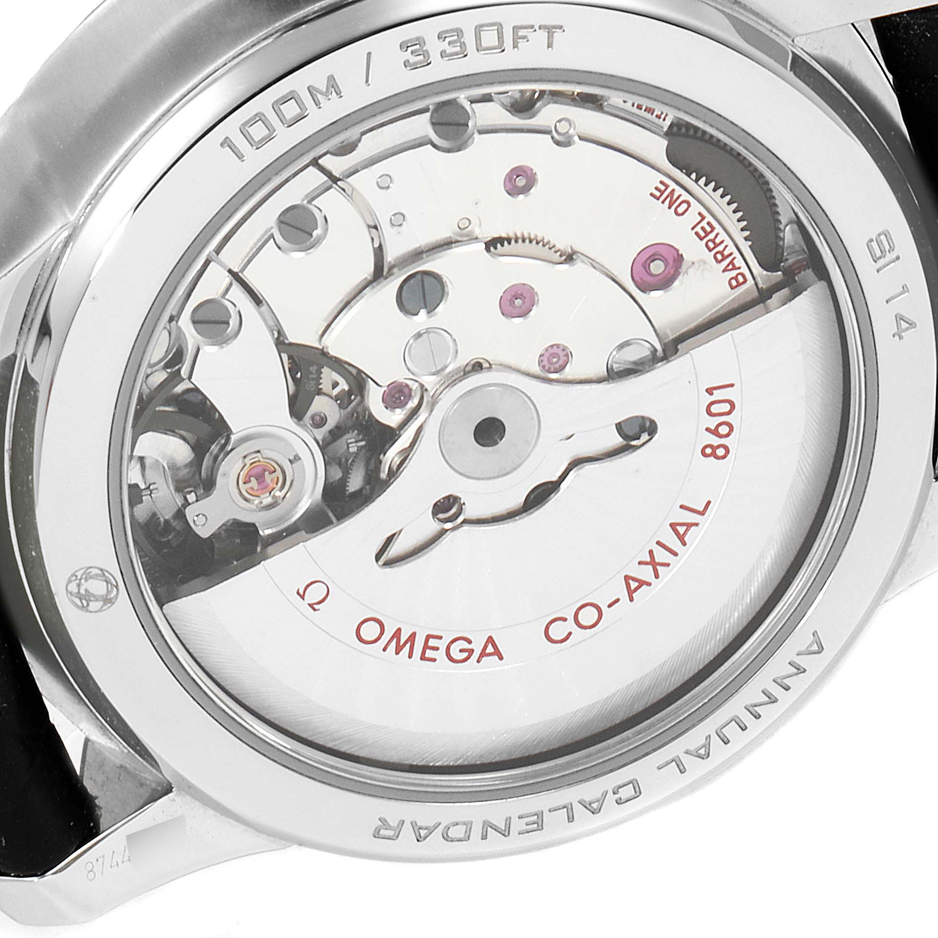 This image shows the back case and movement mechanism of the Omega De Ville 431.13.41.22.02.001 Men's Stainless Steel Silver Dial 431.13.41.22.02.001 Men's Stainless Steel Silver Dial watch.