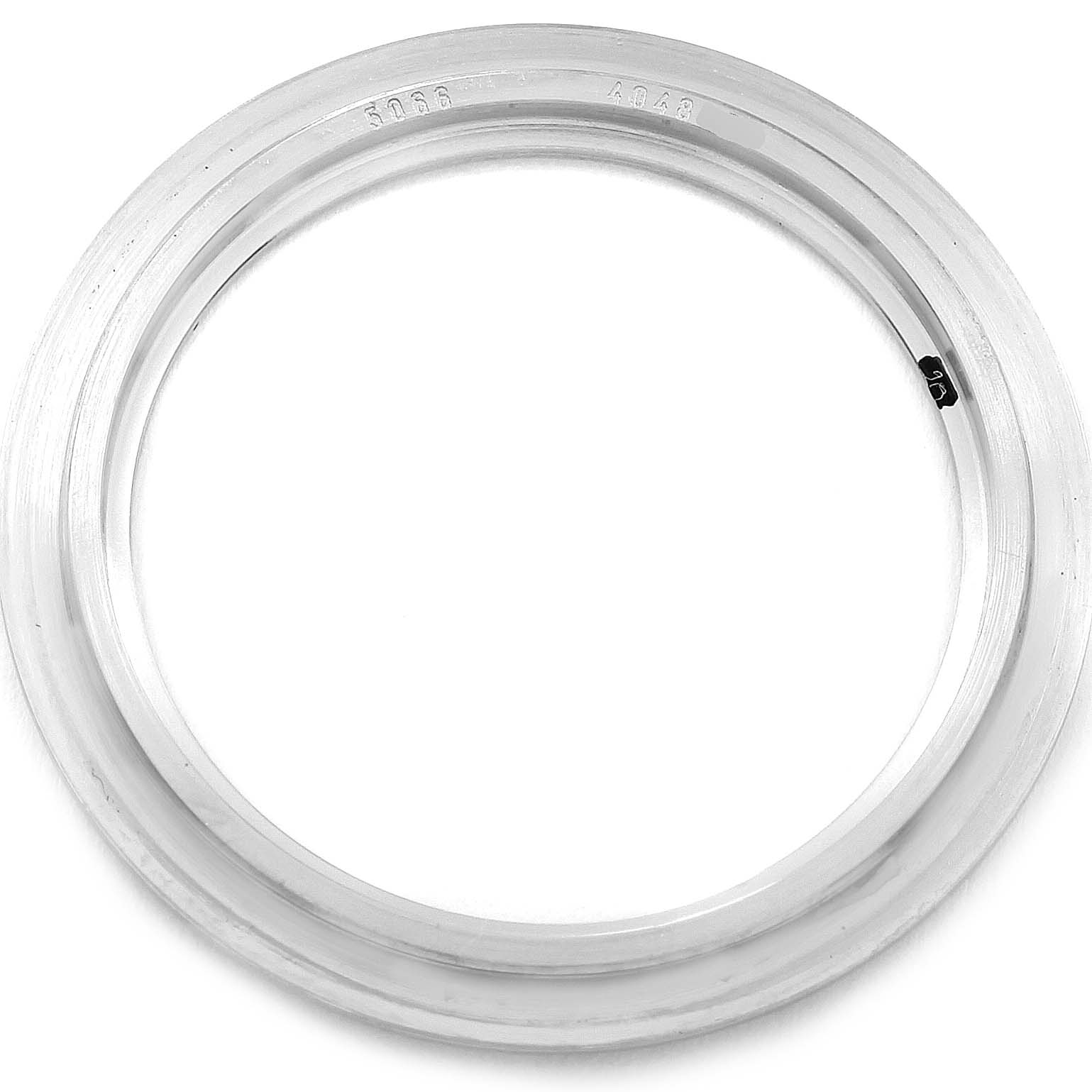 This image shows a top view of the bezel of a Patek Philippe Aquanaut 5066 Men
s Stainless Steel Black Dial 5066 Men
s Stainless Steel Black Dial watch.