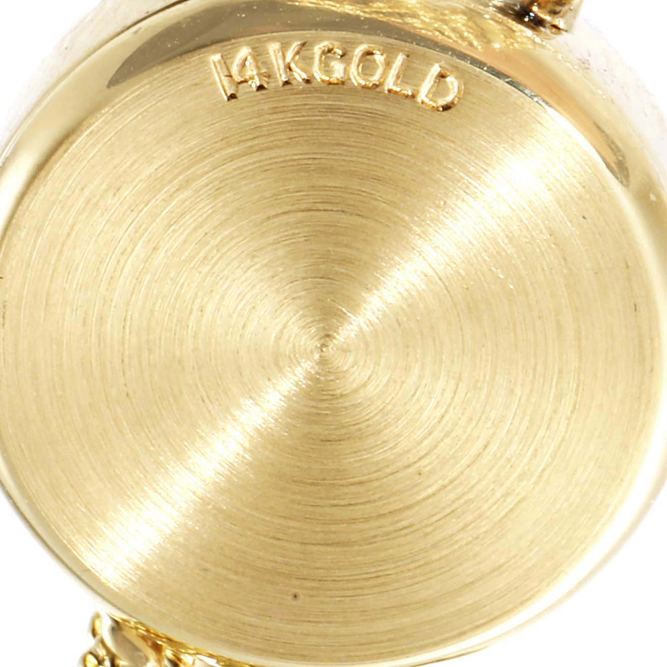 This image shows the backside of the 14K gold case of a Rolex Cocktail 32369 Women's Yellow Gold Silver Dial 32369 Women's Yellow Gold Silver Dial model watch.