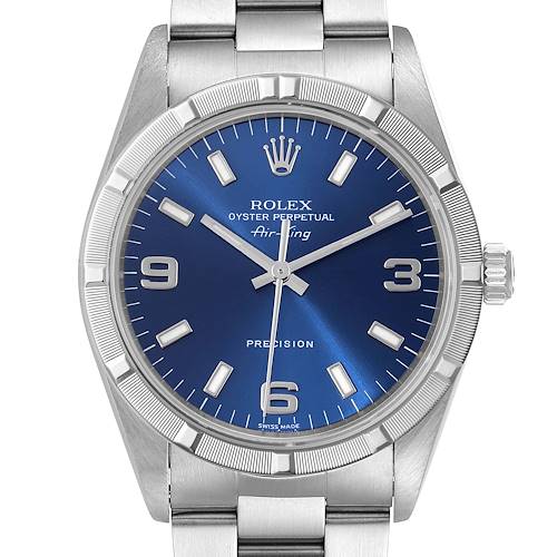 Photo of Rolex Air King 34 Blue Dial Oyster Bracelet Steel Mens Watch 14010