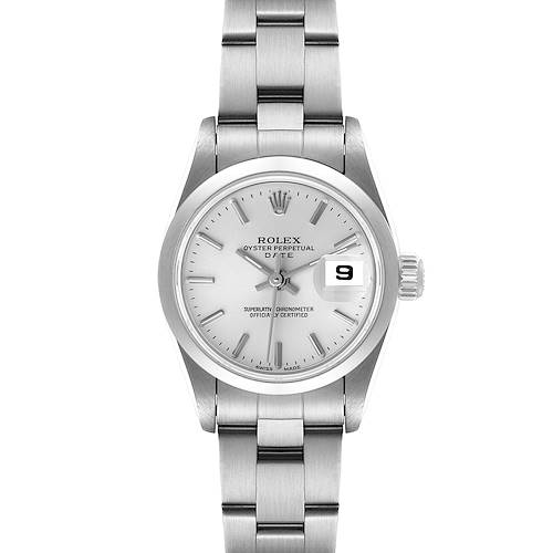 Photo of Rolex Date Silver Dial Oyster Bracelet Steel Ladies Watch 79160