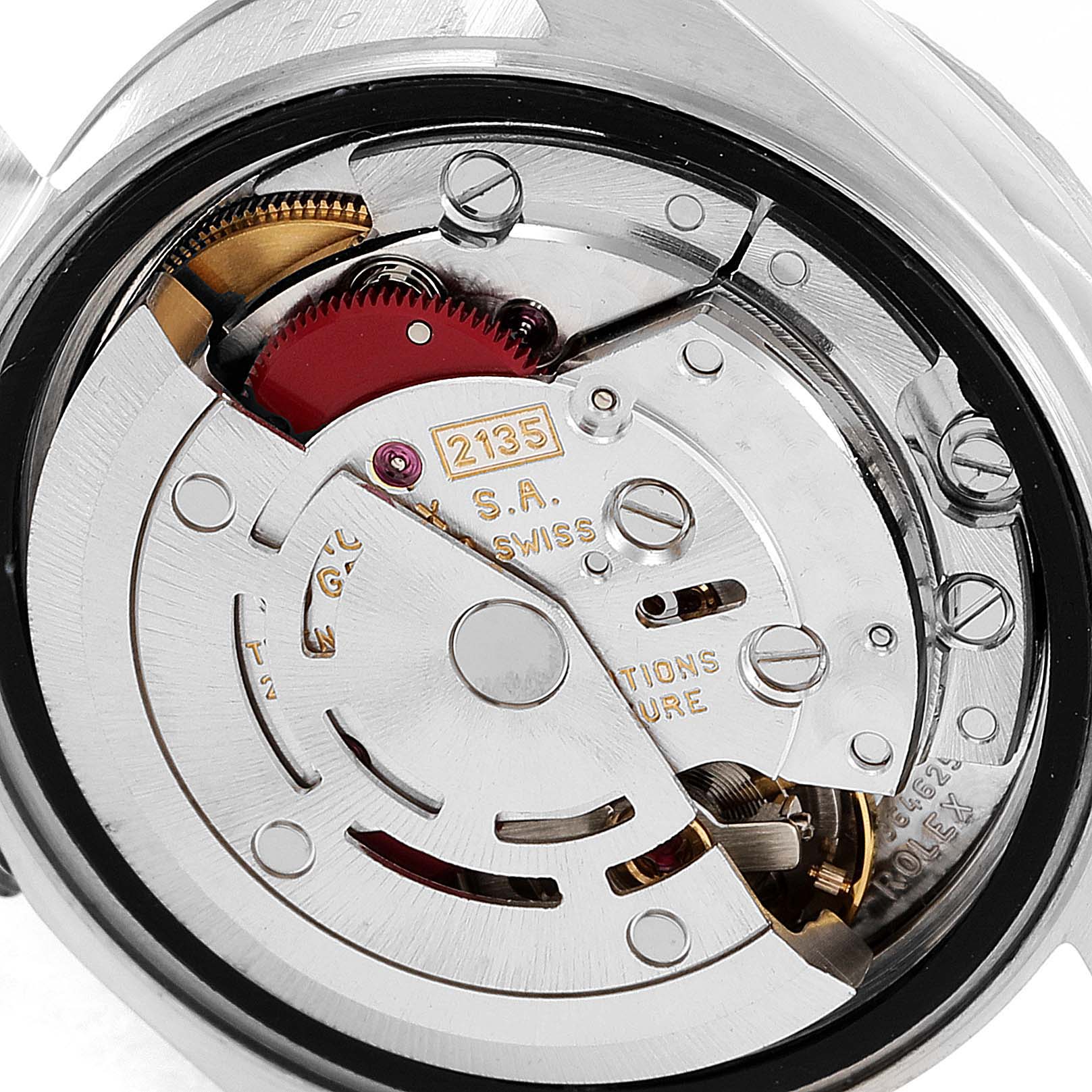The image shows the internal mechanical movement of a Rolex Date 69240 Women's Stainless Steel White Dial 69240 Women's Stainless Steel White Dial model watch, viewed from the back.