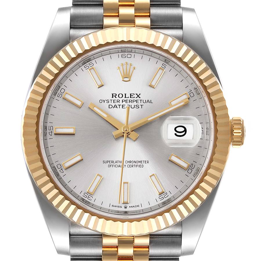 Rolex Datejust 41 Steel Yellow Gold Silver Dial Mens Watch 126333 Unworn SwissWatchExpo