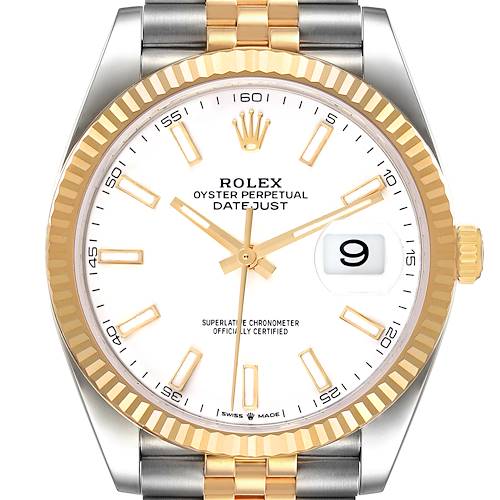 Photo of Rolex Datejust 41 Steel Yellow Gold White Dial Mens Watch 126333 Unworn