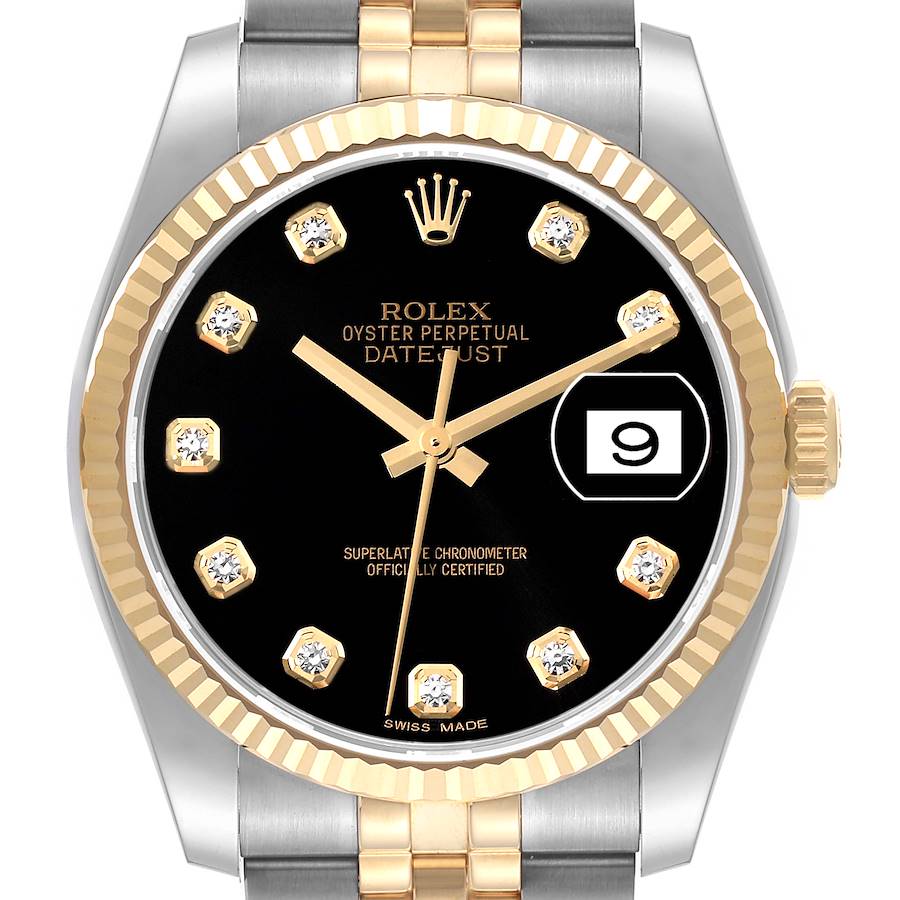 NOT FOR SALE Rolex Datejust Steel Yellow Gold Black Diamond Dial Mens Watch 116233 PARTIAL PAYMENT SwissWatchExpo