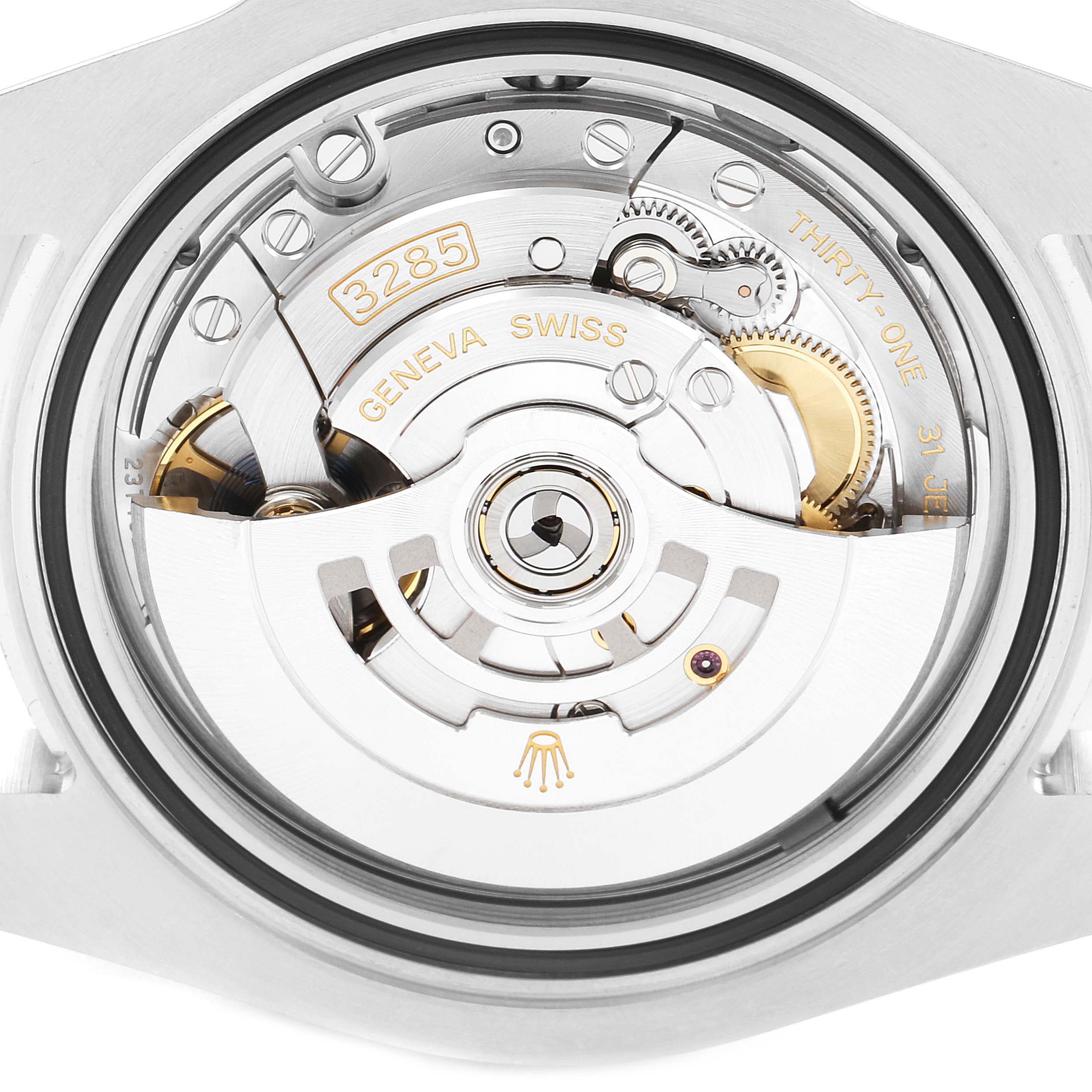 This image shows the movement and rotor parts of a Rolex GMT-Master 126710 Men
s Stainless Steel Black Dial 126710 Men
s Stainless Steel Black Dial watch from the back angle.