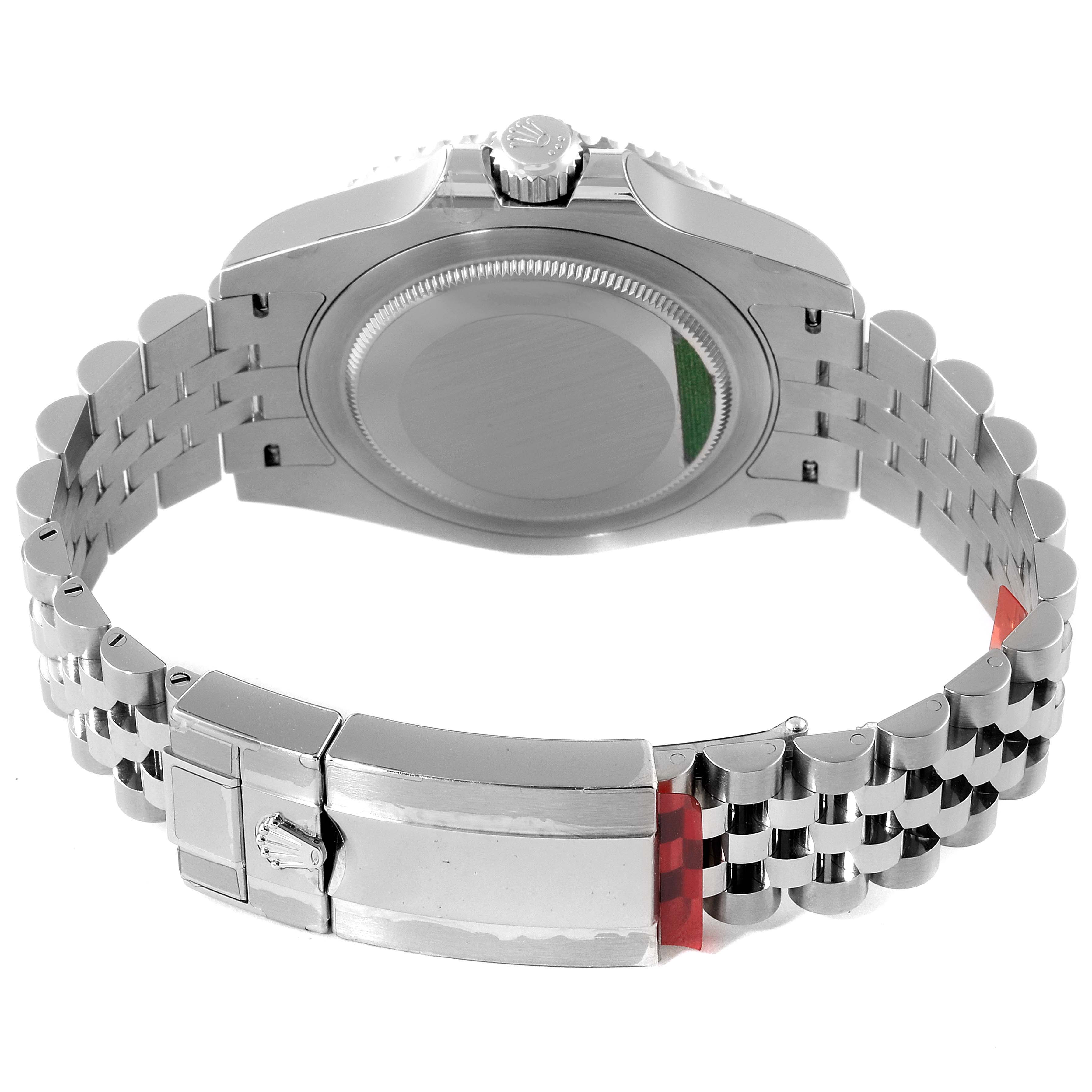 This image shows the back view and the bracelet of the Rolex GMT-Master 126710 Men
s Stainless Steel Black Dial 126710 Men
s Stainless Steel Black Dial watch.