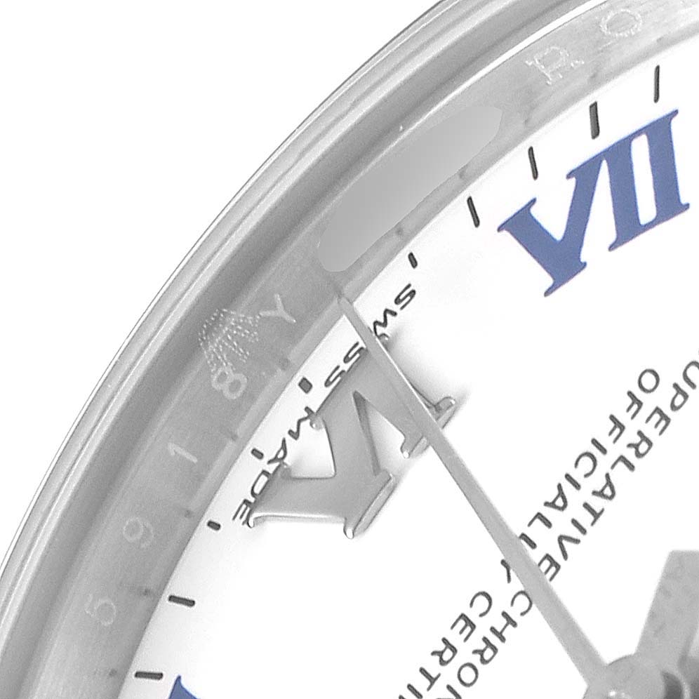 The close-up image shows the dial, hands, and part of the bezel of a Rolex Mid-Size 177200 Women
s Stainless Steel White Dial 177200 Women
s Stainless Steel White Dial watch.