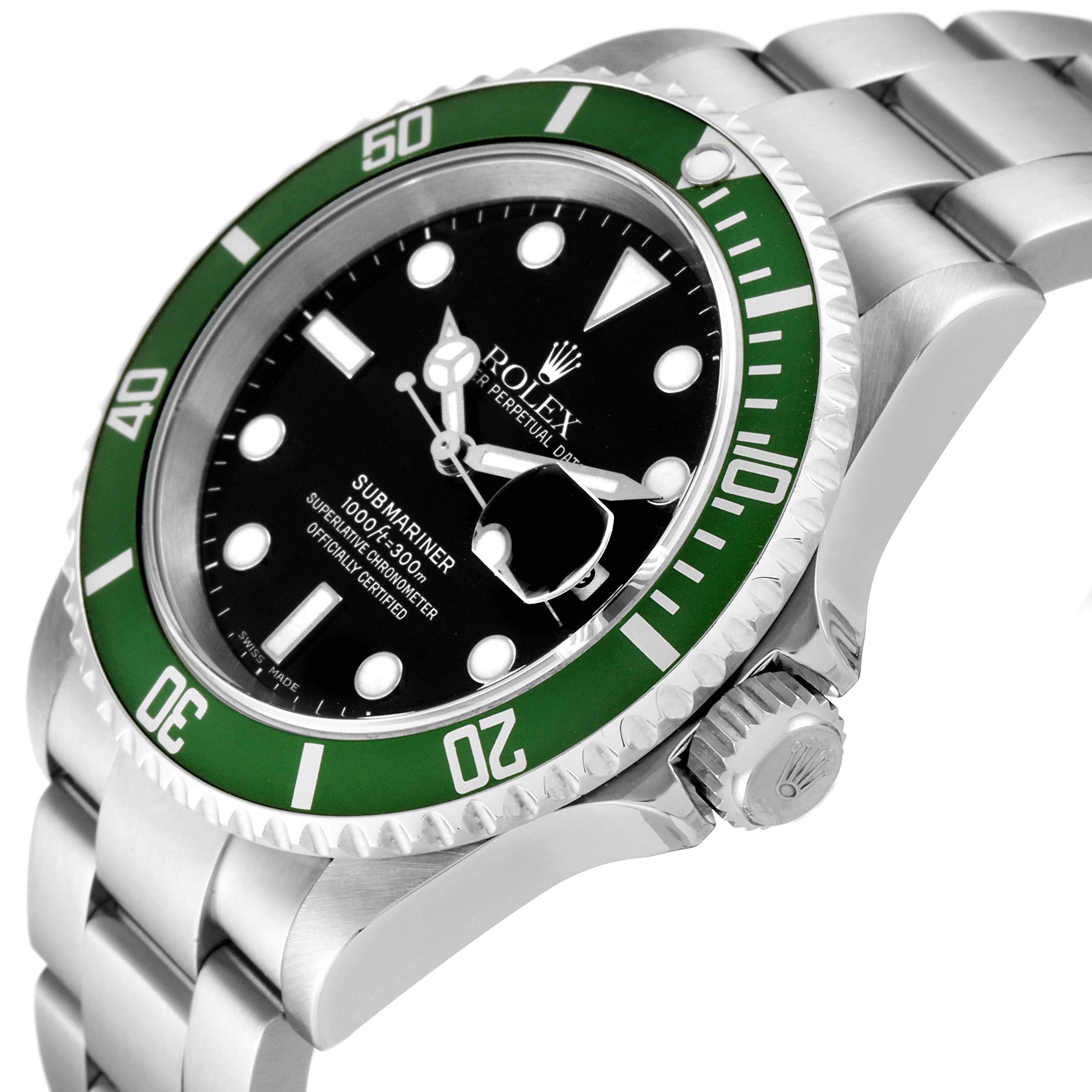 Rolex Submariner Kermit Green Bezel 50th Anniversary Mens Watch 16610LV ...