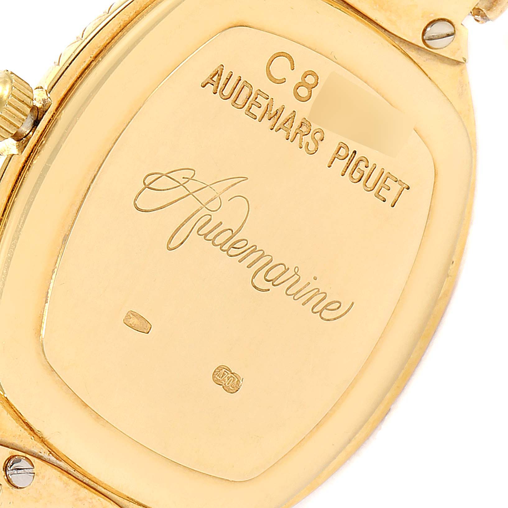 The image shows the back plate of a Vintage Audemars Piguet Audemarine watch.
