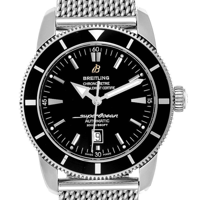 Breitling Superocean Heritage 46mm Black Dial Steel Mens Watch A17320 SwissWatchExpo