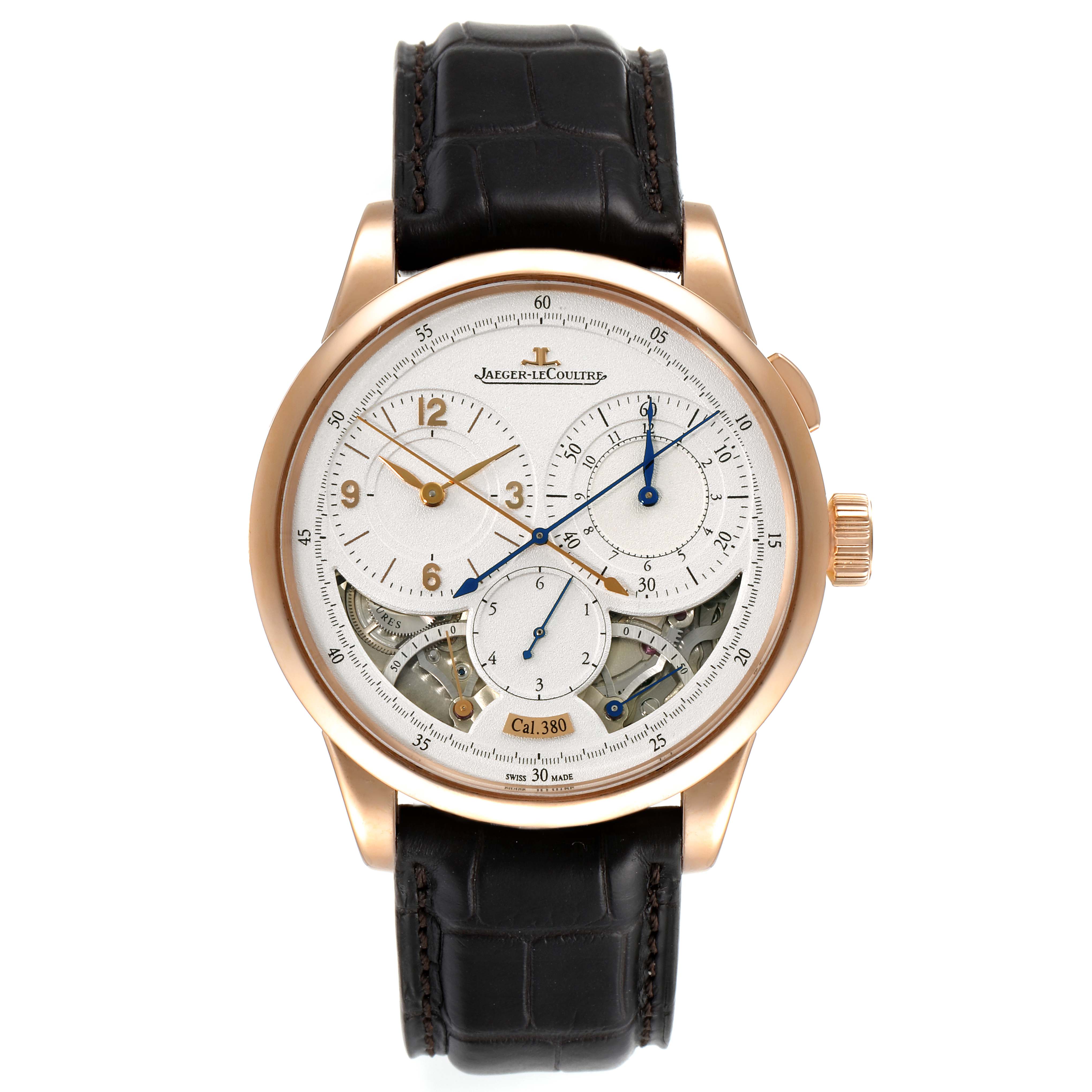 Jaeger Lecoultre Duometre Silver Dial Rose Gold Mens Watch Q6012521 ...