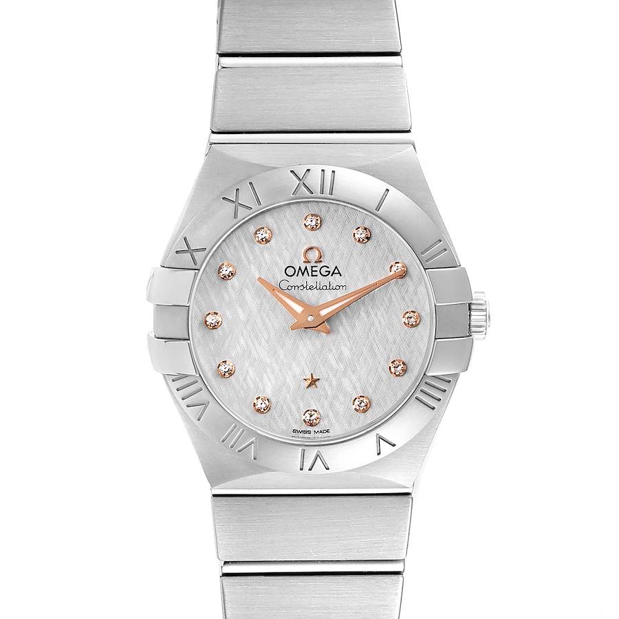 Omega Constellation 27mm Diamond Steel Ladies Watch 123.10.27.60.52.001 Card SwissWatchExpo