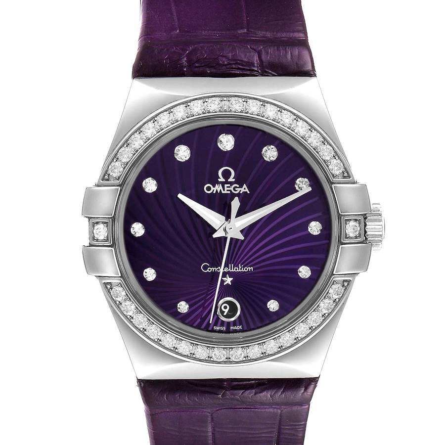 Omega Constellation 35mm Diamond Steel Ladies Watch 123.18.35.60.60.001 Box Card SwissWatchExpo