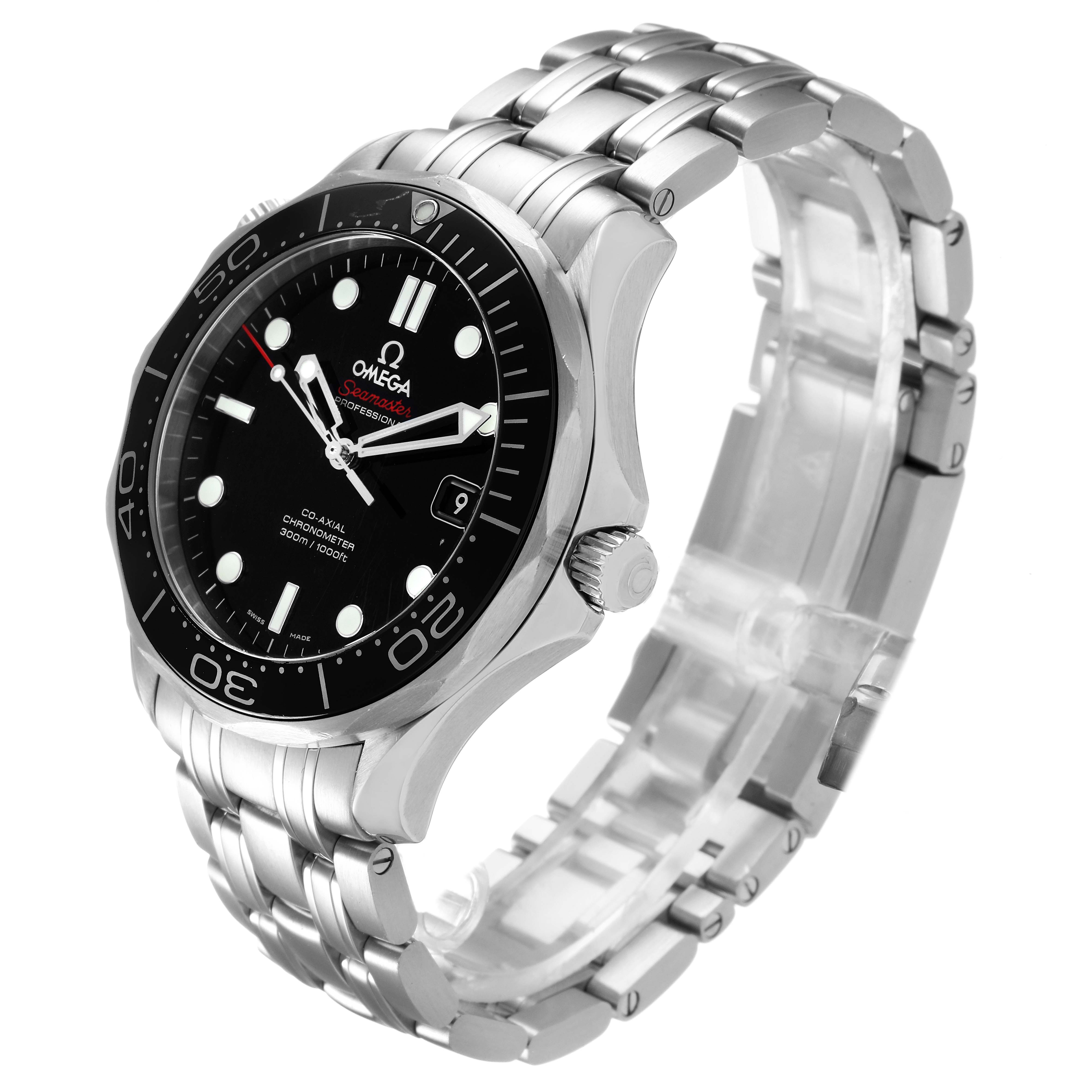 Omega Seamaster Co-Axial Black Dial Steel Mens Watch 212.30.41.20.01 ...