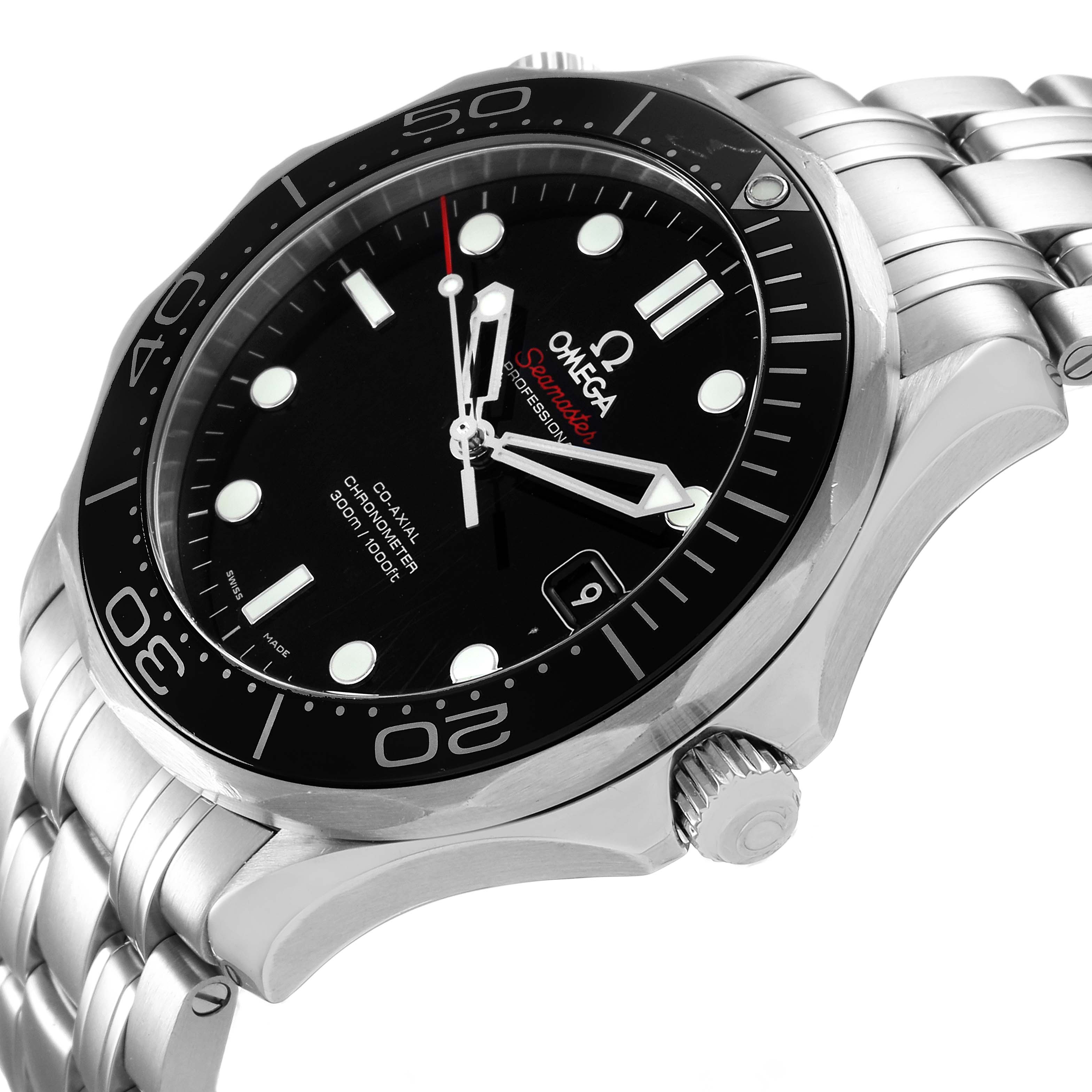 Omega Seamaster Co-Axial Black Dial Steel Mens Watch 212.30.41.20.01 ...