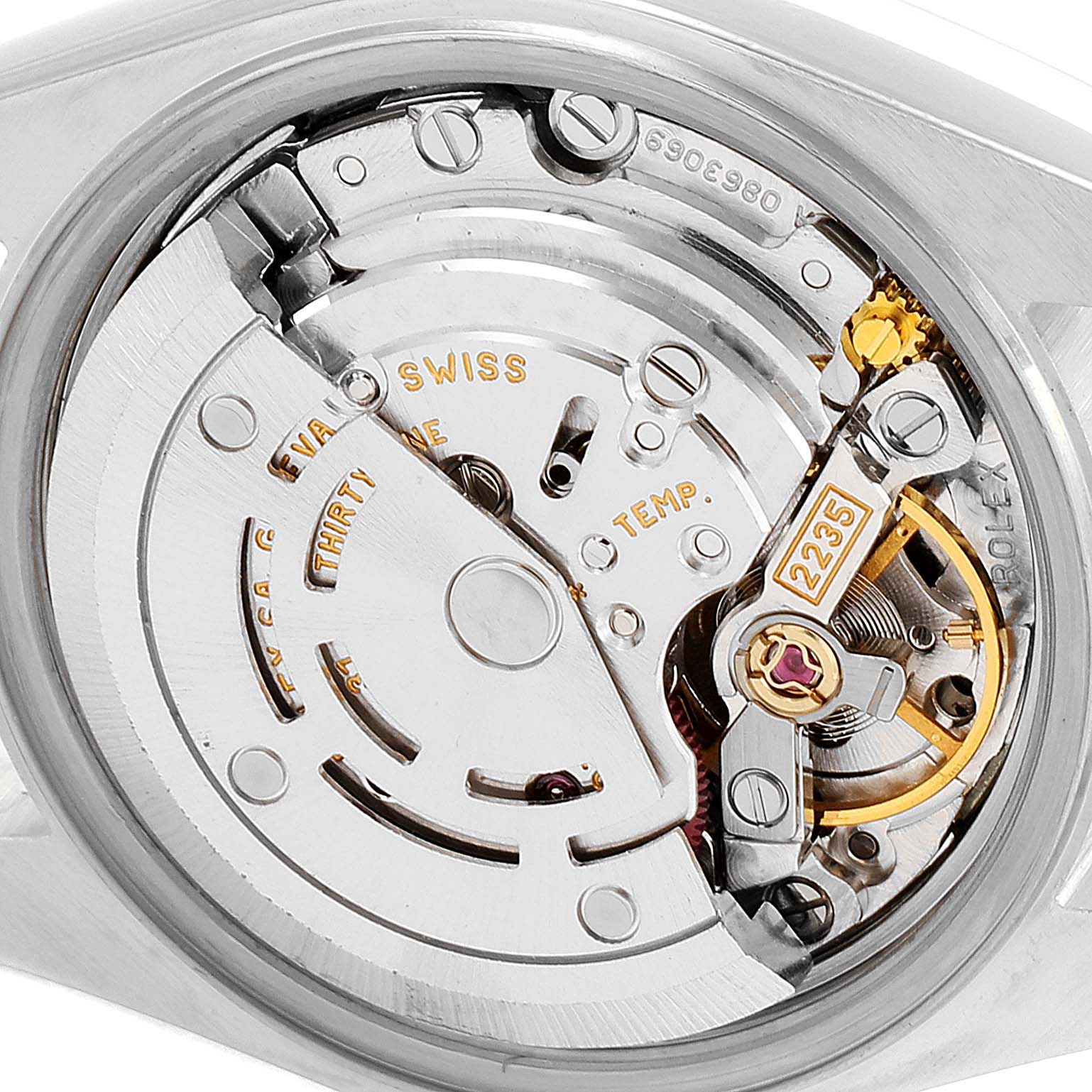 This image shows the inner mechanism and movement of a Rolex Date 79190 Women's Stainless Steel Silver Dial 79190 Women's Stainless Steel Silver Dial model watch.
