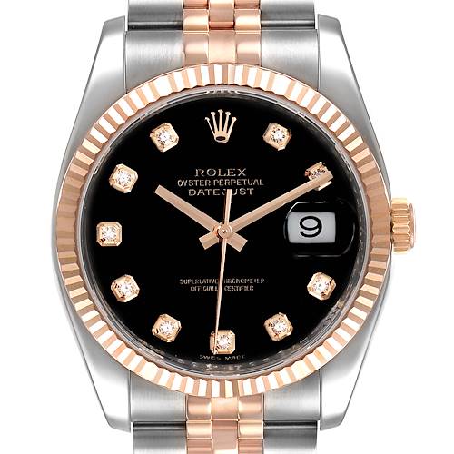 Photo of Rolex Datejust 36 Steel EveRose Gold Diamond Unisex Watch 116231
