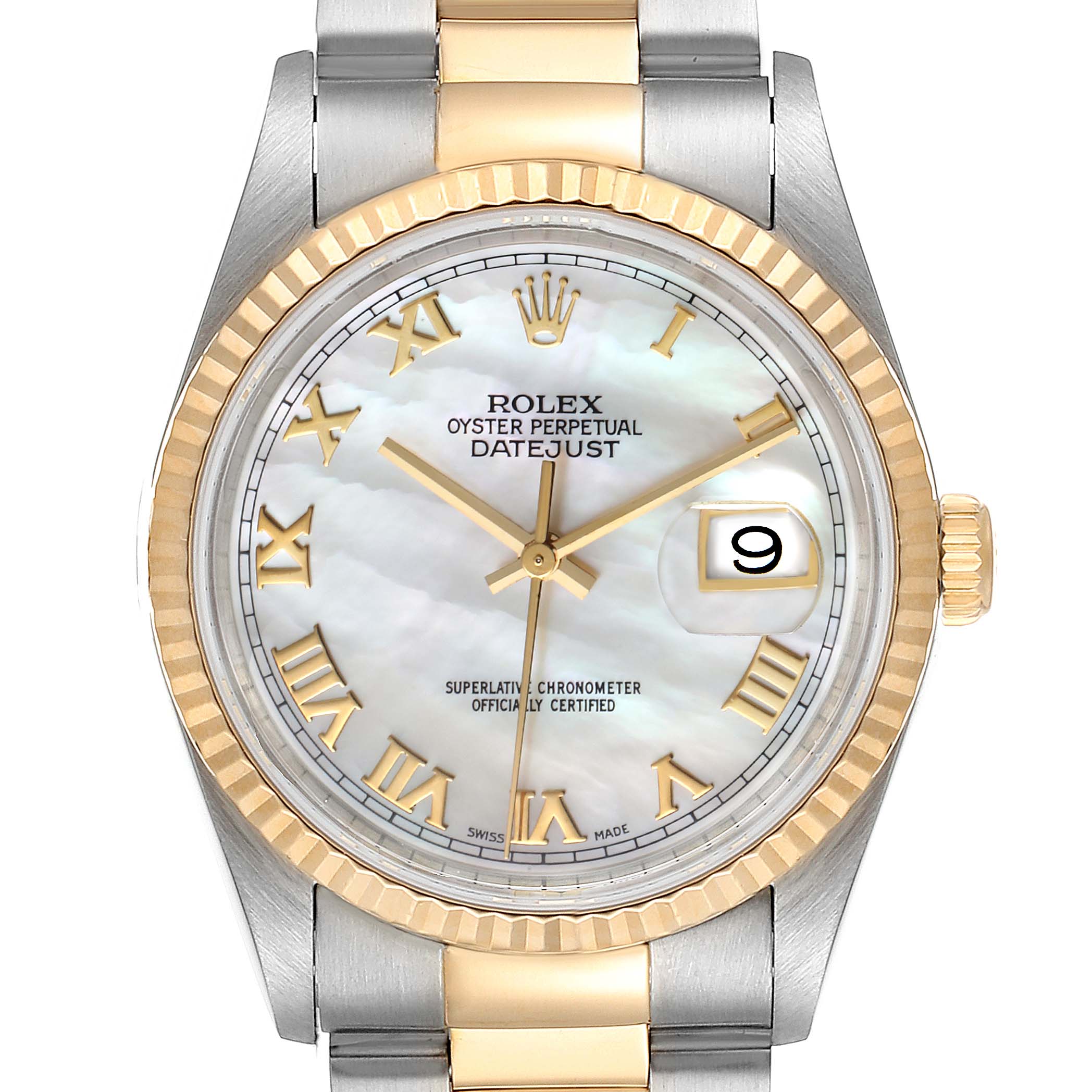 Rolex Datejust Mother of Pearl Dial 18k Gold & Steel Watch 16233