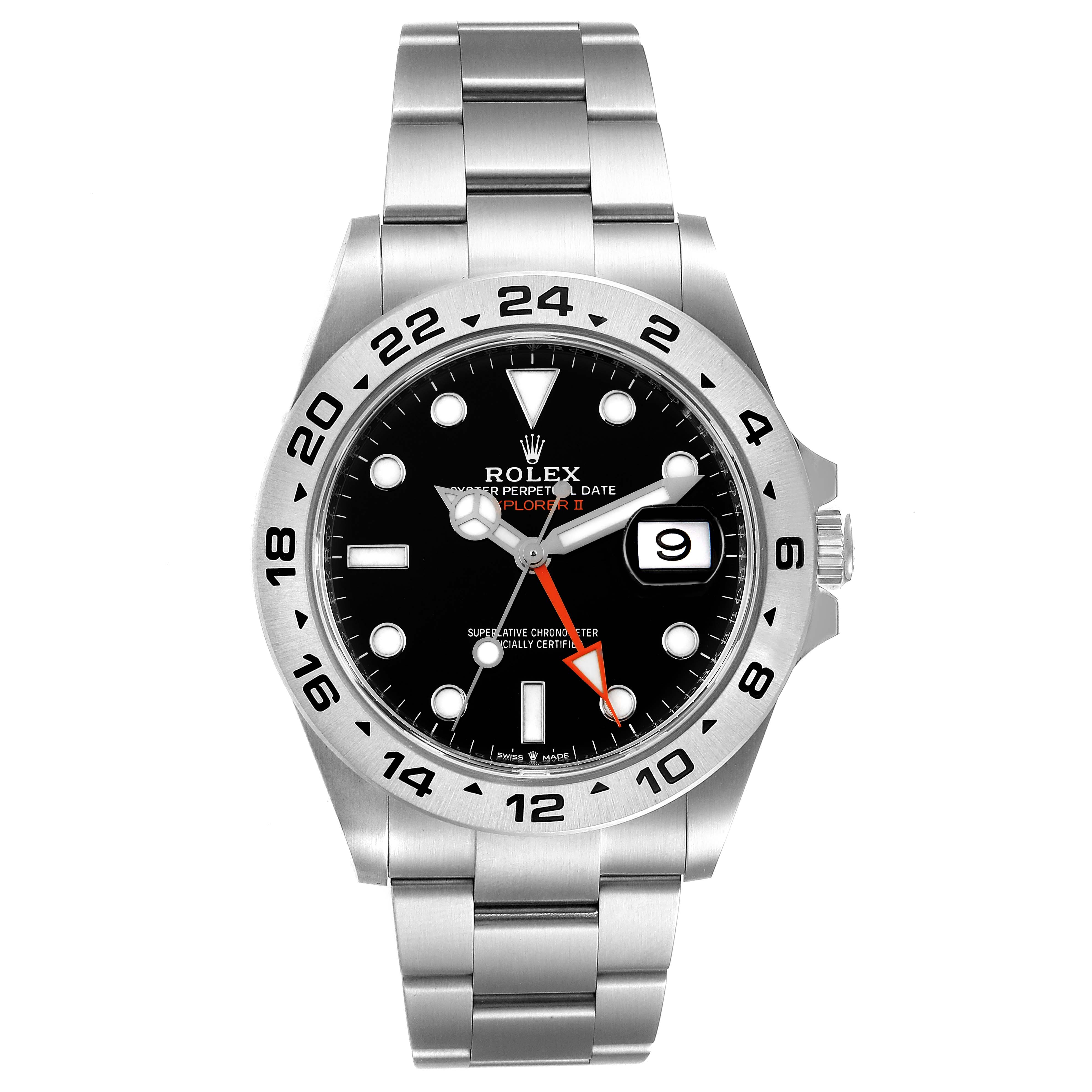 The image shows a Rolex Explorer 226570 Men
s Stainless Steel Black Dial 226570 Men
s Stainless Steel Black Dial watch from a front angle, displaying the dial, bezel, case, and bracelet.