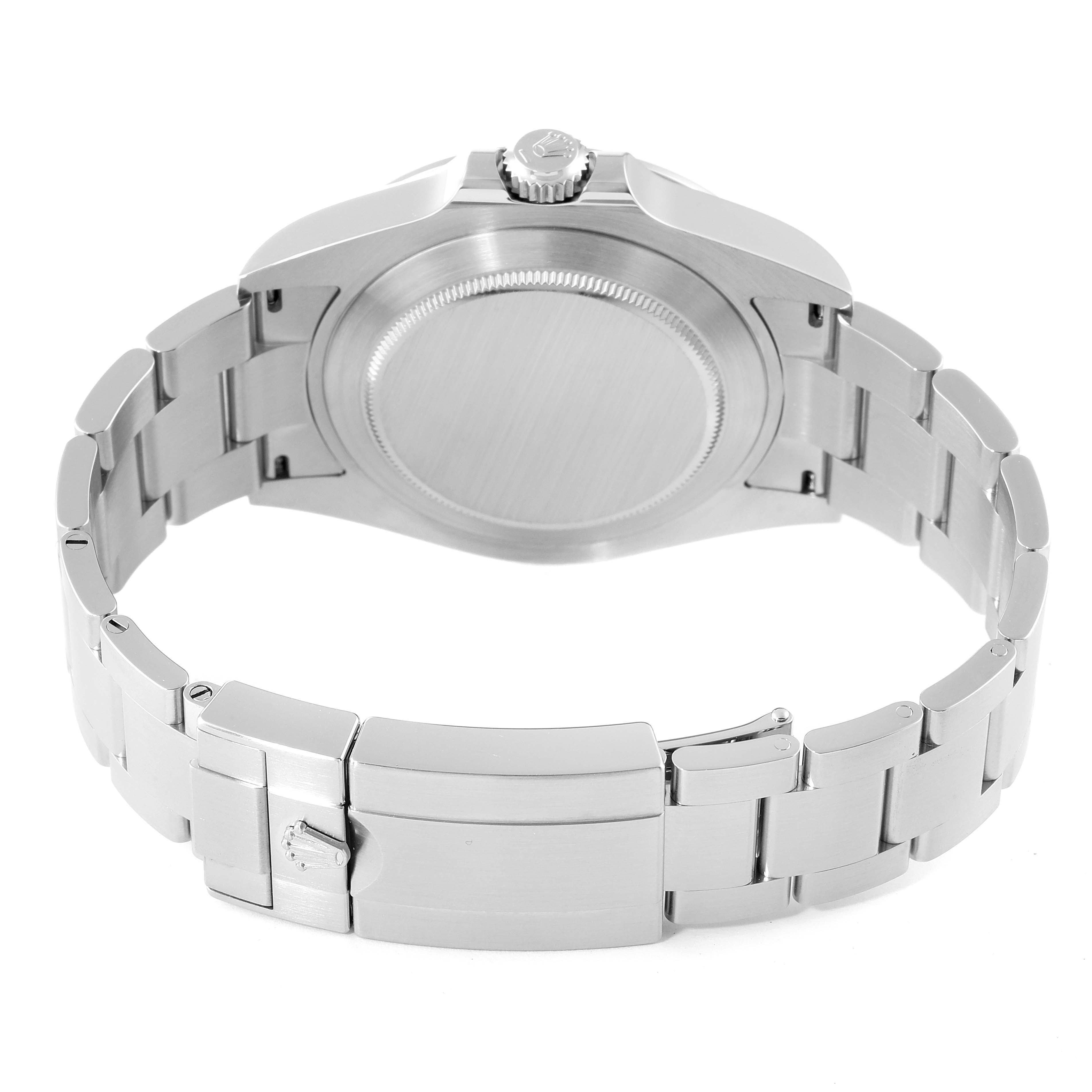 The image shows the back case and bracelet of a Rolex Explorer 226570 Men
s Stainless Steel Black Dial 226570 Men
s Stainless Steel Black Dial watch at a slight angle from the rear.