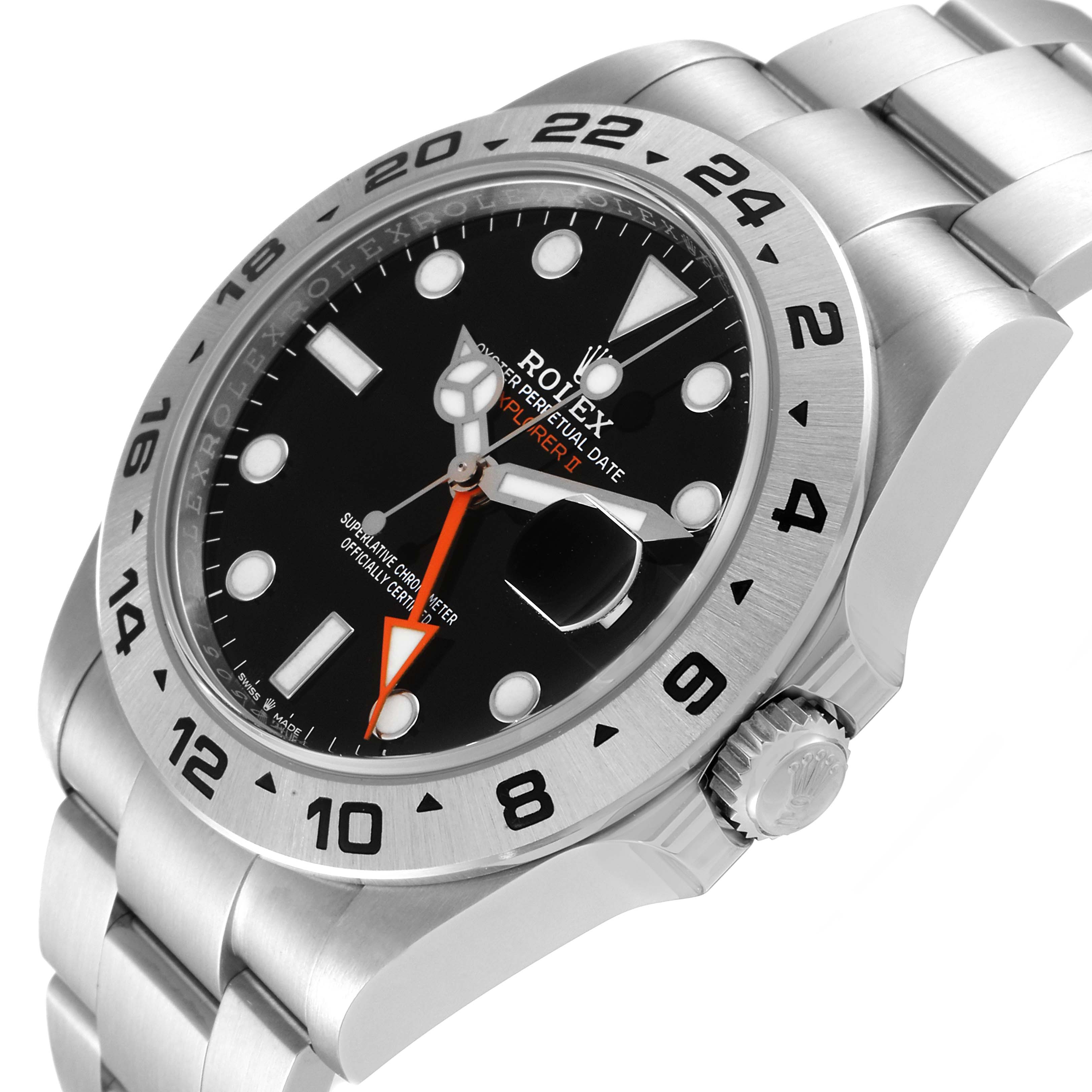 The image shows a Rolex Explorer 226570 Men
s Stainless Steel Black Dial 226570 Men
s Stainless Steel Black Dial watch angled to display its face, bezel, crown, and part of the bracelet.