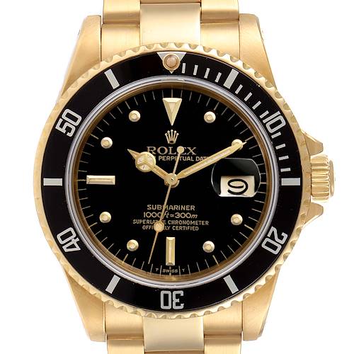 Photo of Rolex Submariner 18K Yellow Gold Nipple Dial Vintage Mens Watch 16808
