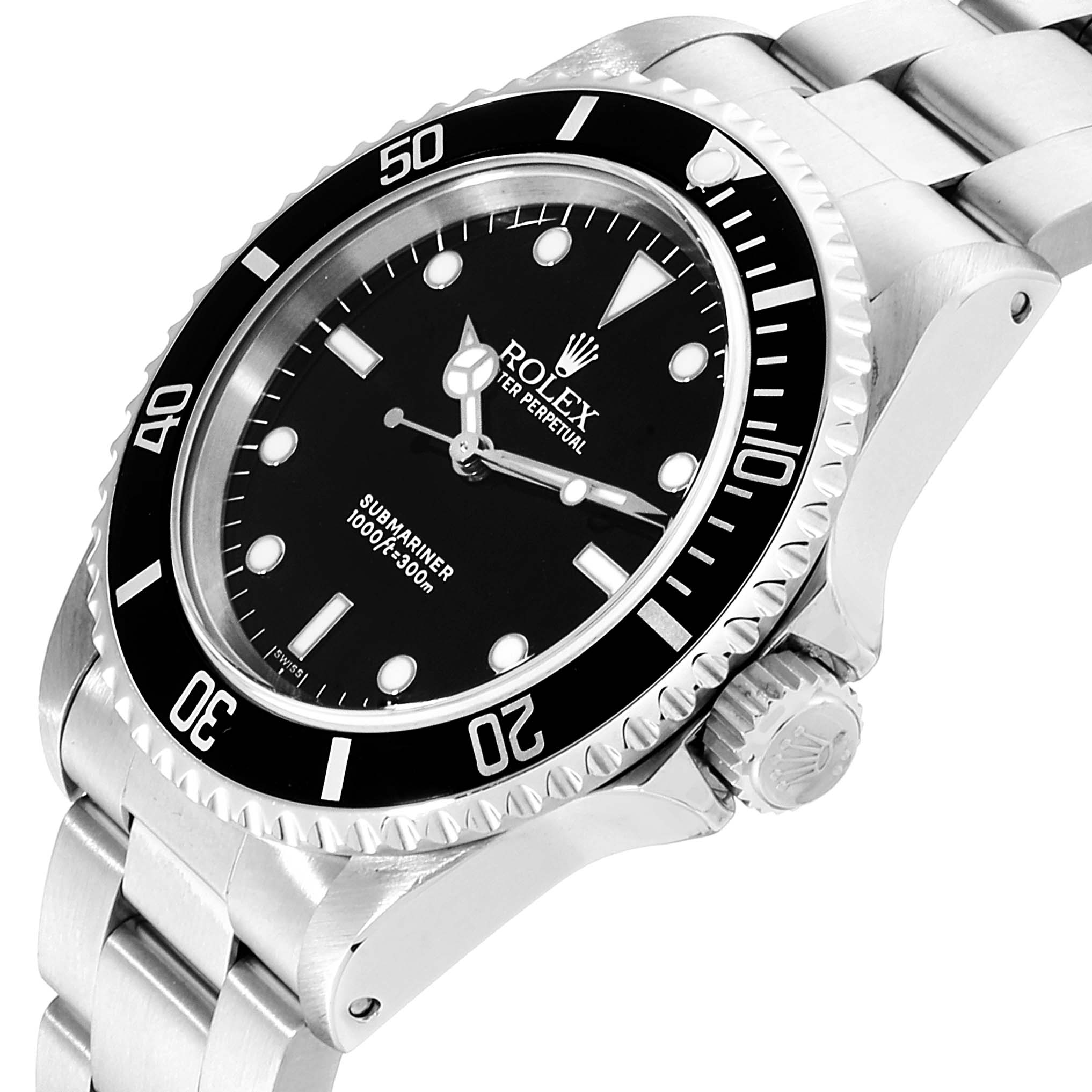 Rolex Submariner Non-Date 2 Liner Steel Mens Watch 14060 Box Papers ...
