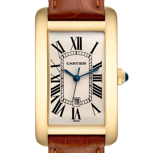 Photo of Cartier Tank Americaine Yellow Gold Automatic Mens Watch W2603156 Card