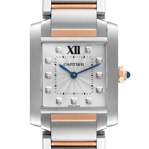 Photo of Cartier Tank Francaise Midsize Diamond Steel Rose Gold Ladies Watch WE110005