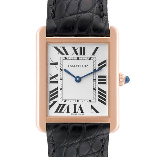 Photo of Cartier Tank Solo Large Rose Gold Steel Mens Watch W5200025 Card