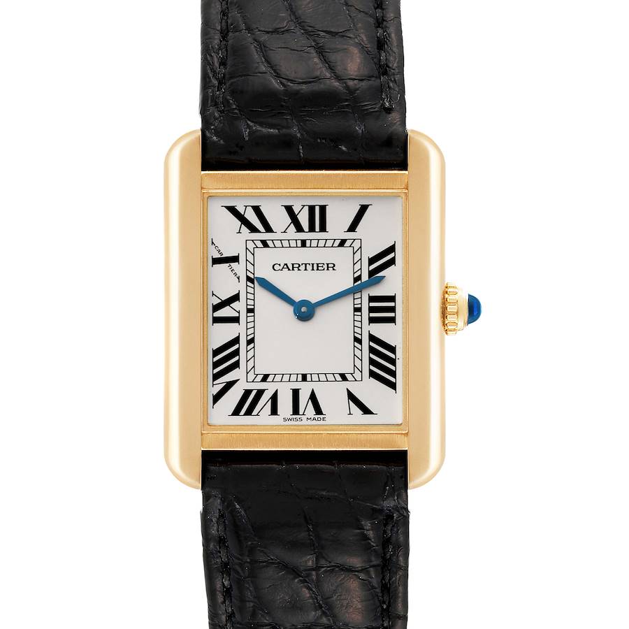 Cartier Tank Solo Yellow Gold Steel Silver Dial Ladies Watch W5200002 Card SwissWatchExpo