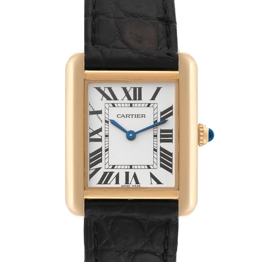 Cartier Tank Solo Yellow Gold Steel Silver Dial Ladies Watch W5200002 Card SwissWatchExpo