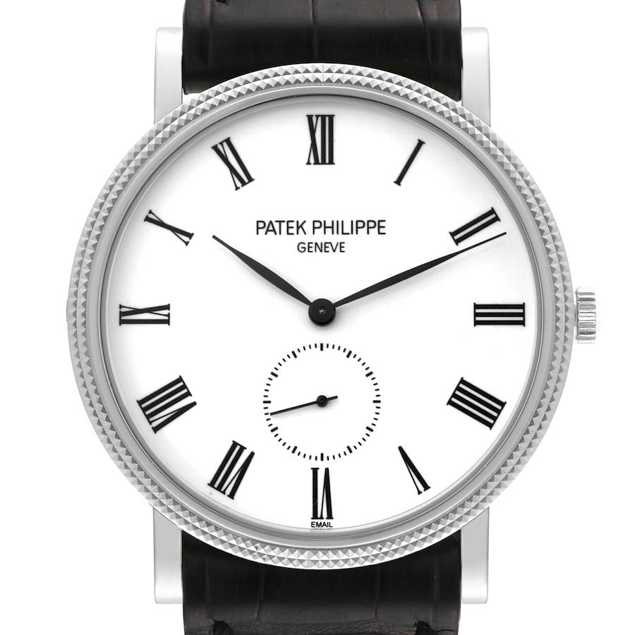 Patek Philippe Calatrava White Gold White Dial Mens Watch 5116 SwissWatchExpo