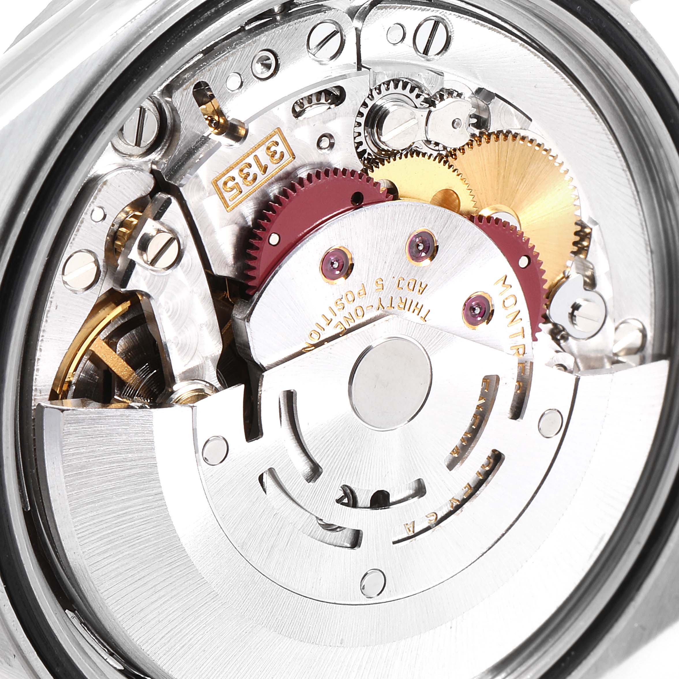 This image shows the internal movement mechanism of the Rolex Datejust 16220 Men's Stainless Steel White Dial 16220 Men's Stainless Steel White Dial model watch.