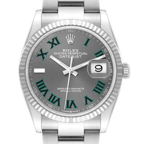 Photo of Rolex Datejust Steel White Gold Wimbledon Dial Steel Mens Watch 126234 Unworn