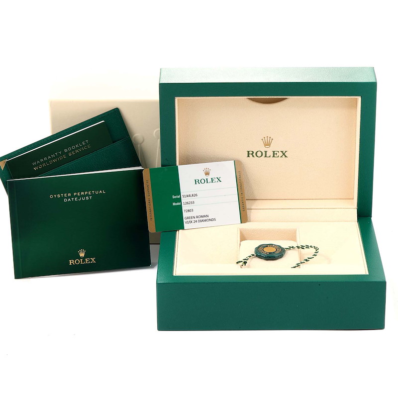 38325: Rolex Datejust 36, Ref. 126233, Green Diamond Dial, 2019 Full S –  Paul Duggan Fine Watches