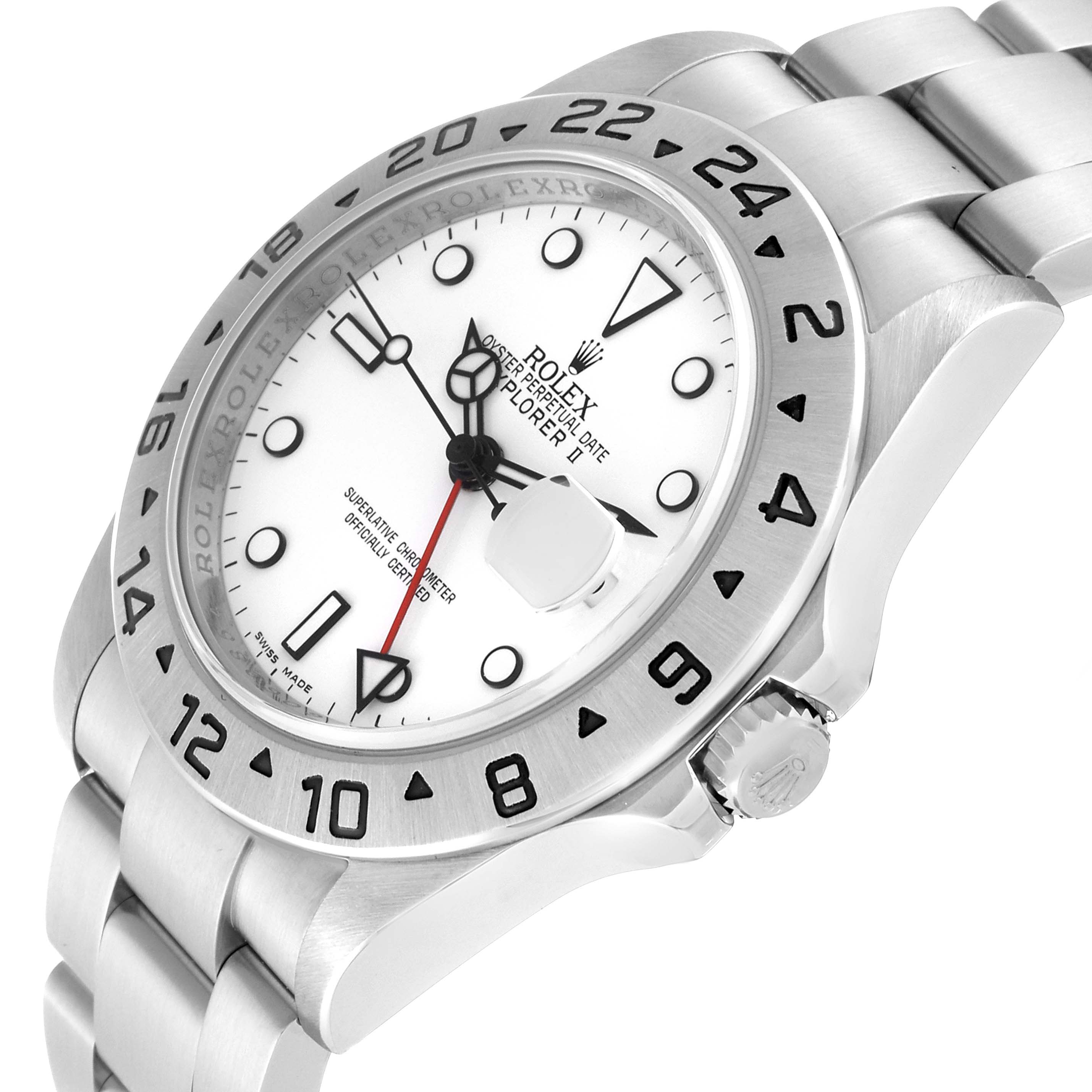 The image shows a Rolex Explorer 16570 Men's Stainless Steel White Dial 16570 Men's Stainless Steel White Dial watch at a slight angle, highlighting the bezel, dial, crown, and bracelet.