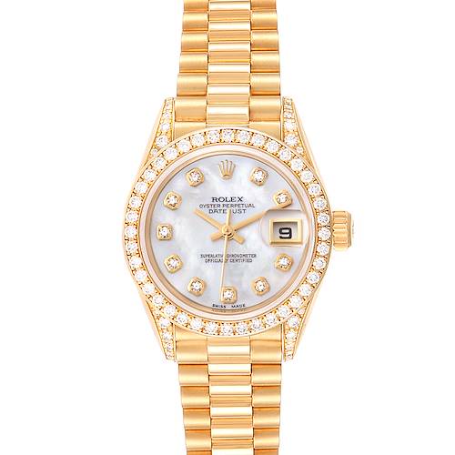 Photo of Rolex President Crown Collection Yellow Gold Diamond Ladies Watch 69158