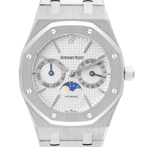 Photo of Audemars Piguet Royal Oak Day Date Moonphase Steel Mens Watch 25594ST Box Papers