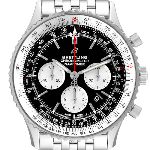 Photo of Breitling Navitimer 01 46mm Black Dial Steel Mens Watch AB0127 Box Card