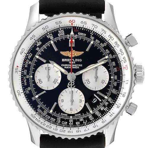 Photo of Breitling Navitimer 01 Black Rubber Strap Automatic Steel Mens Watch AB0120