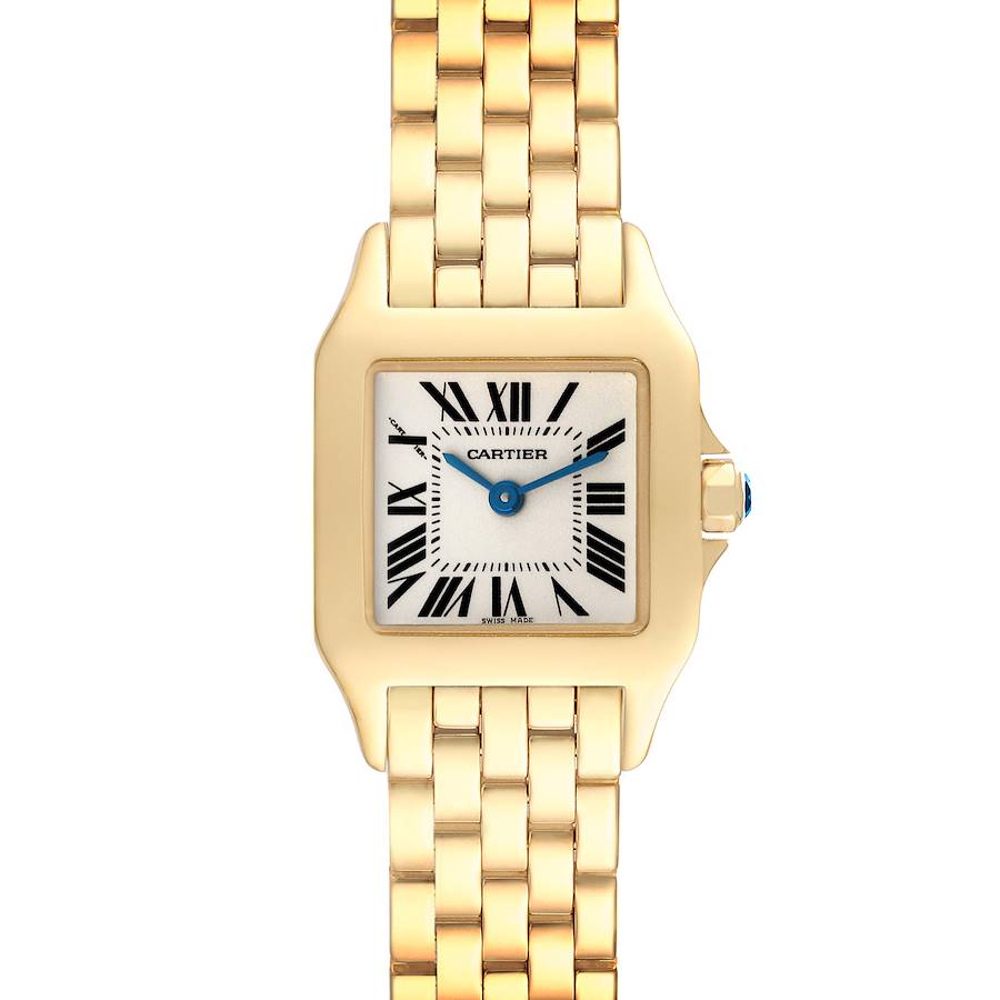 Cartier Santos Demoiselle Yellow Gold Silver Dial Ladies Watch W25063X9 SwissWatchExpo