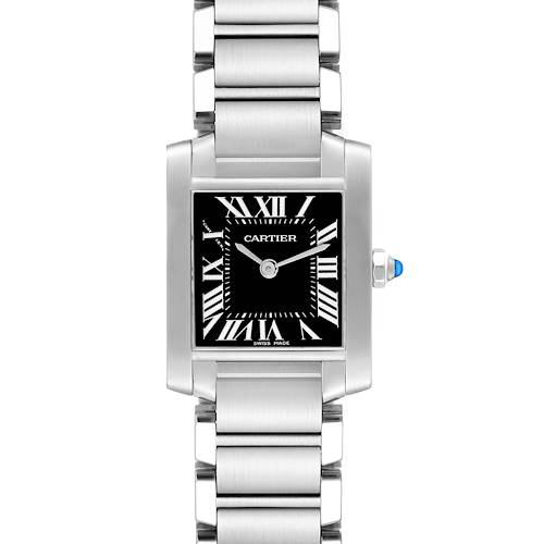 Photo of Cartier Tank Francaise Black Dial Steel Ladies Watch W51026Q3