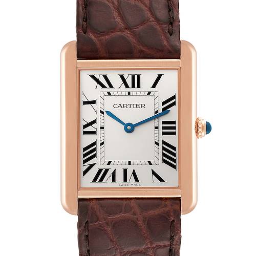 Photo of Cartier Tank Solo Large Rose Gold Steel Mens Watch W5200025